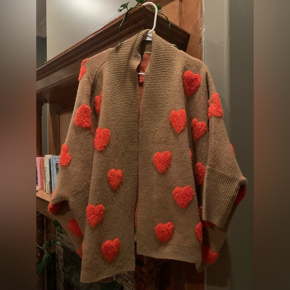 Anthropologie heart cardigan